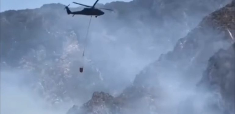 Habib-i Neccar Dağı’nda Çıkan Yangına Helikopterlerden Destek