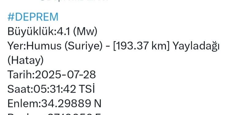 Suriye’de Meydana Gelen Deprem, Yayladağı’nda Hissedildi!