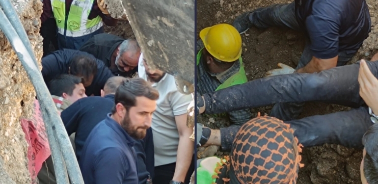 Toprak Altında Kalan İşçi İtfaiye Ekipleri Tarafından Kurtarıldı